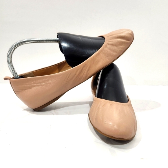 J. Crew CeCe Leather‎ Ballet Ballerina Flats Size 9 Nude Beige - Picture 1 of 9